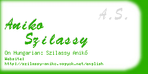 aniko szilassy business card