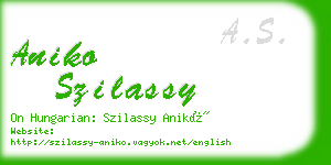 aniko szilassy business card